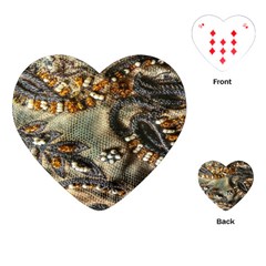 Texture Textile Beads Beading Playing Cards (heart)  by Celenk