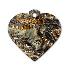 Texture Textile Beads Beading Dog Tag Heart (two Sides) by Celenk