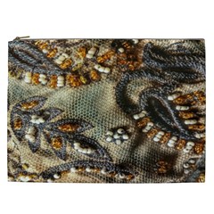 Texture Textile Beads Beading Cosmetic Bag (xxl)  by Celenk