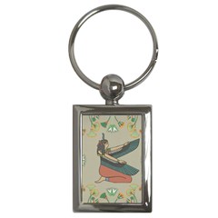 Egyptian Woman Wings Design Key Chains (rectangle)  by Celenk