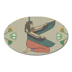 Egyptian Woman Wings Design Oval Magnet by Celenk