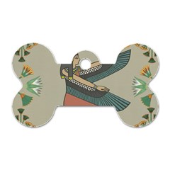 Egyptian Woman Wings Design Dog Tag Bone (two Sides) by Celenk