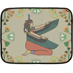 Egyptian Woman Wings Design Double Sided Fleece Blanket (mini)  by Celenk