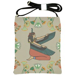 Egyptian Woman Wings Design Shoulder Sling Bags by Celenk