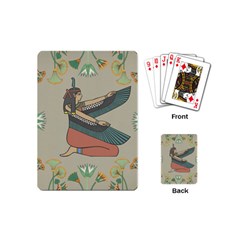 Egyptian Woman Wings Design Playing Cards (mini)  by Celenk