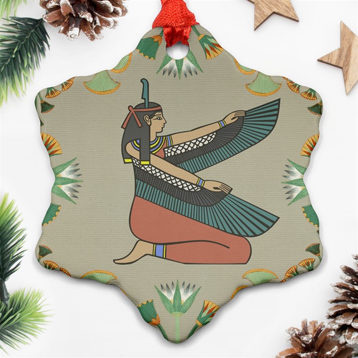 Egyptian Woman Wings Design Ornament (Snowflake)