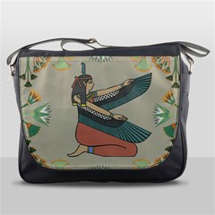 Egyptian Woman Wings Design Messenger Bags by Celenk