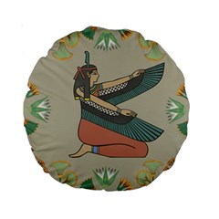 Egyptian Woman Wings Design Standard 15  Premium Round Cushions by Celenk