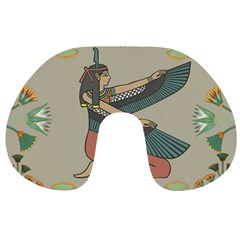 Egyptian Woman Wings Design Travel Neck Pillows by Celenk