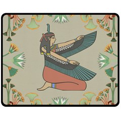 Egyptian Woman Wings Design Double Sided Fleece Blanket (medium)  by Celenk