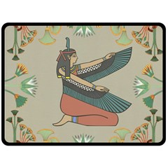 Egyptian Woman Wings Design Double Sided Fleece Blanket (large)  by Celenk