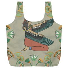 Egyptian Woman Wings Design Full Print Recycle Bags (l)  by Celenk