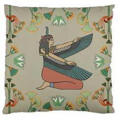 Egyptian Woman Wings Design Large Flano Cushion Case (two Sides) by Celenk