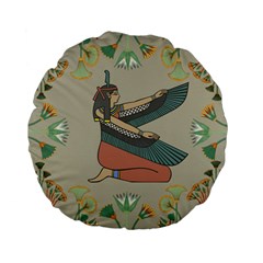 Egyptian Woman Wings Design Standard 15  Premium Flano Round Cushions by Celenk