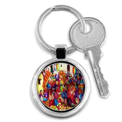 Guatemala Art Painting Naive Key Chains (round)  by Celenk