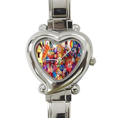 Guatemala Art Painting Naive Heart Italian Charm Watch by Celenk