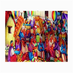 Guatemala Art Painting Naive Small Glasses Cloth (2-side) by Celenk