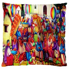 Guatemala Art Painting Naive Standard Flano Cushion Case (one Side) by Celenk