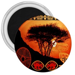 Africa Safari Summer Sun Nature 3  Magnets by Celenk