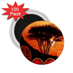 Africa Safari Summer Sun Nature 2 25  Magnets (100 Pack)  by Celenk