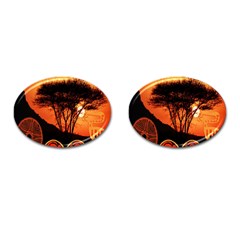 Africa Safari Summer Sun Nature Cufflinks (oval) by Celenk