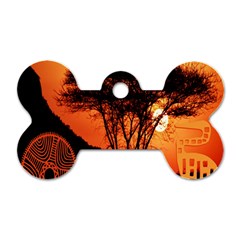 Africa Safari Summer Sun Nature Dog Tag Bone (two Sides)