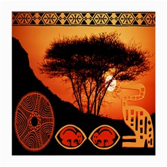 Africa Safari Summer Sun Nature Medium Glasses Cloth (2-side) by Celenk