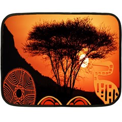 Africa Safari Summer Sun Nature Fleece Blanket (mini) by Celenk