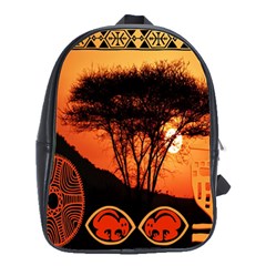 Africa Safari Summer Sun Nature School Bag (large) by Celenk