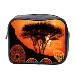 Africa Safari Summer Sun Nature Mini Toiletries Bag 2-side by Celenk