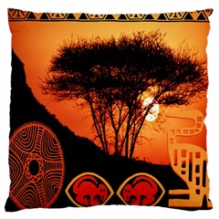 Africa Safari Summer Sun Nature Large Cushion Case (one Side) by Celenk