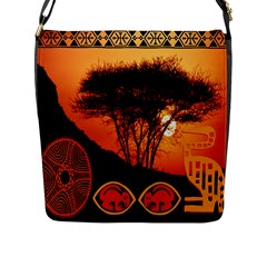 Africa Safari Summer Sun Nature Flap Messenger Bag (l)  by Celenk