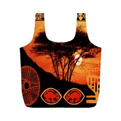 Africa Safari Summer Sun Nature Full Print Recycle Bags (m)  by Celenk