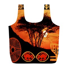 Africa Safari Summer Sun Nature Full Print Recycle Bags (l)  by Celenk