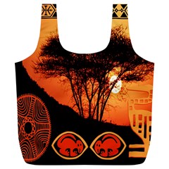 Africa Safari Summer Sun Nature Full Print Recycle Bags (l)  by Celenk