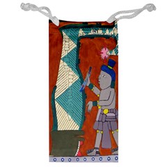 Mexico Puebla Mural Ethnic Aztec Jewelry Bag by Celenk