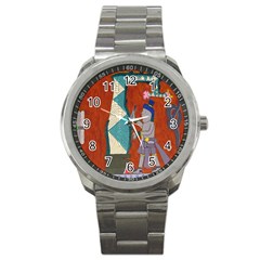 Mexico Puebla Mural Ethnic Aztec Sport Metal Watch by Celenk