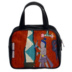 Mexico Puebla Mural Ethnic Aztec Classic Handbags (2 Sides) by Celenk