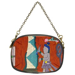 Mexico Puebla Mural Ethnic Aztec Chain Purses (one Side)  by Celenk