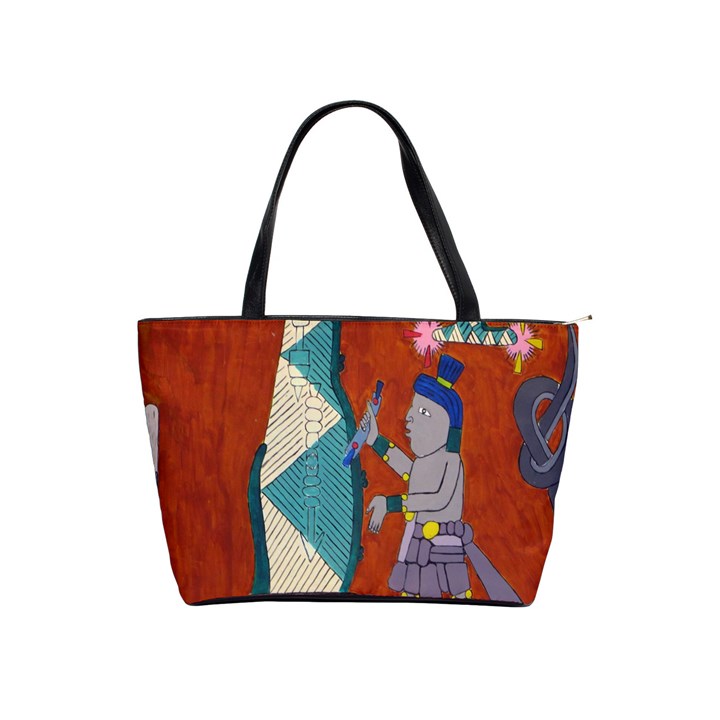 Mexico Puebla Mural Ethnic Aztec Shoulder Handbags