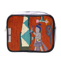 Mexico Puebla Mural Ethnic Aztec Mini Toiletries Bags by Celenk