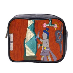 Mexico Puebla Mural Ethnic Aztec Mini Toiletries Bag 2-side by Celenk