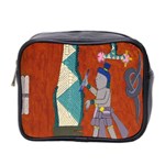 Mexico Puebla Mural Ethnic Aztec Mini Toiletries Bag 2-Side Front