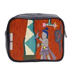 Mexico Puebla Mural Ethnic Aztec Mini Toiletries Bag 2-Side Back