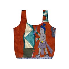 Mexico Puebla Mural Ethnic Aztec Full Print Recycle Bags (s)  by Celenk