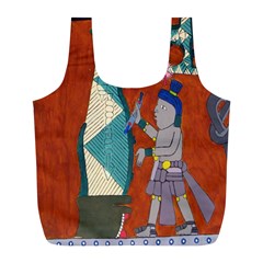 Mexico Puebla Mural Ethnic Aztec Full Print Recycle Bags (l)  by Celenk