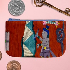 Mexico Puebla Mural Ethnic Aztec Large Coin Purse by Celenk