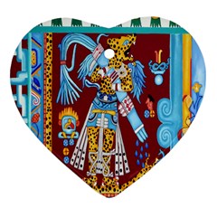 Mexico Puebla Mural Ethnic Aztec Ornament (heart) by Celenk