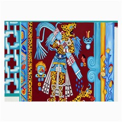 Mexico Puebla Mural Ethnic Aztec Large Glasses Cloth (2-side) by Celenk