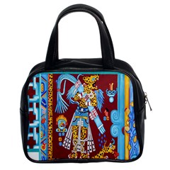 Mexico Puebla Mural Ethnic Aztec Classic Handbags (2 Sides) by Celenk